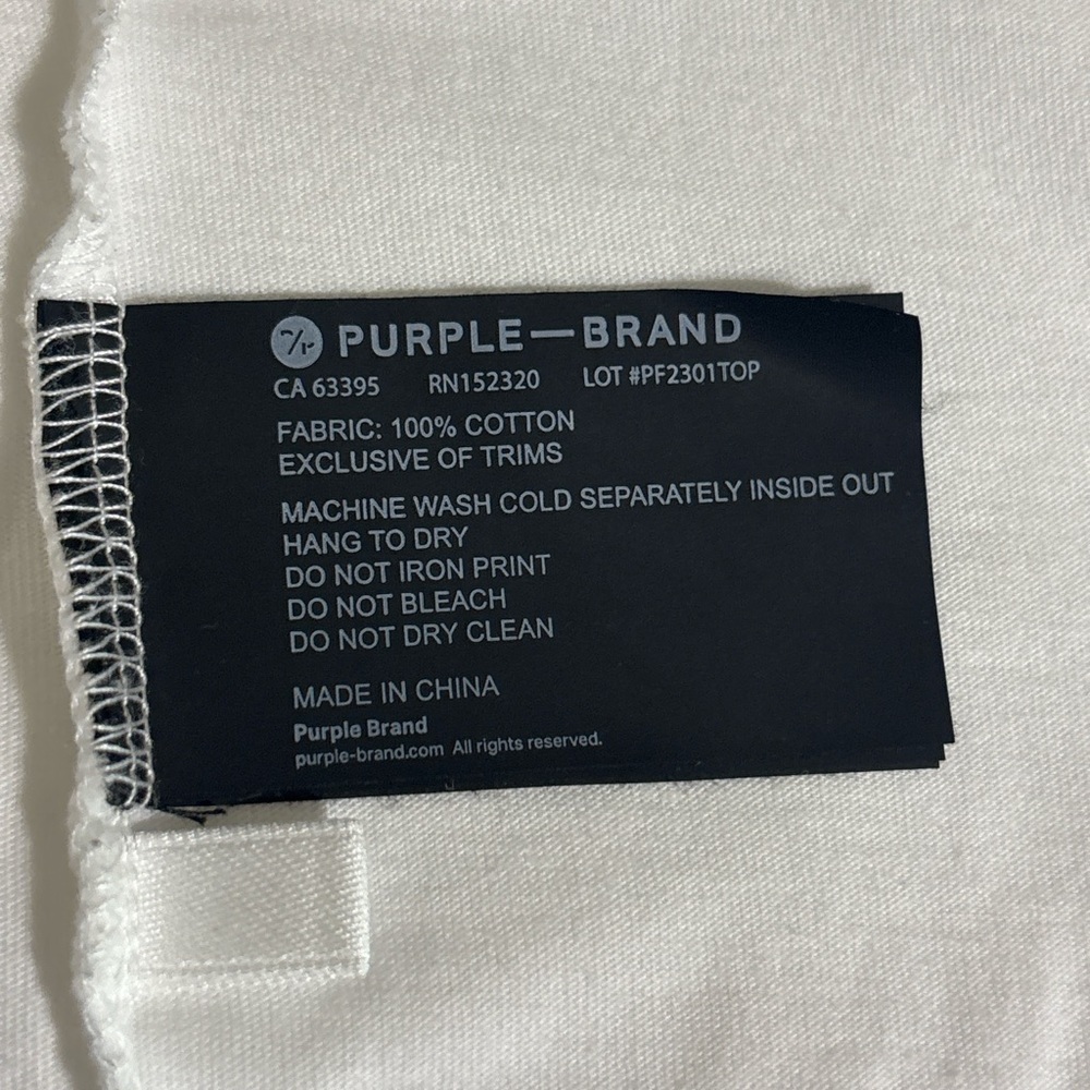 Purple Brand White Graphic T-Shirt XL Abstract Art Logo Tee Streetwear - Picture 4 of 4